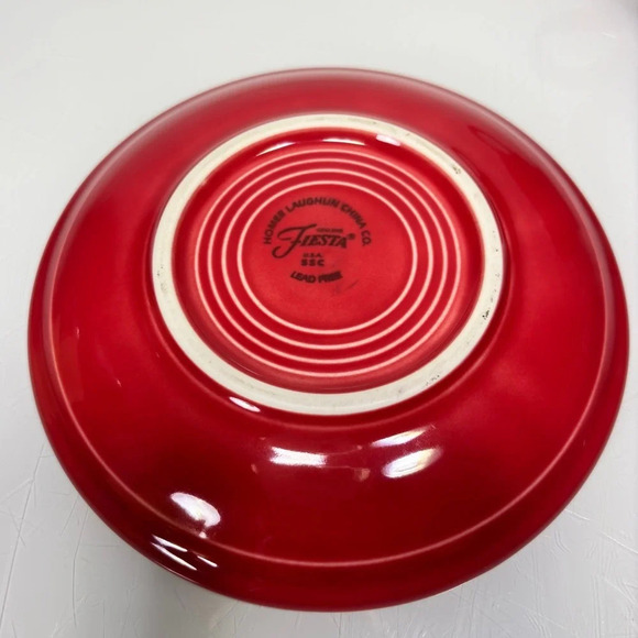 Fiesta Homer Laughlin Vintage Red Teacup Coffee Mug Saucer Set 7.75 oz USA Made - Picture 5 of 7